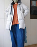艾萊依羽絨服女時(shí)尚連帽可脫卸U型枕通勤保暖外套 松霧灰S 曬單實(shí)拍圖