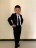 G.DUCKKIDS童裝兒童西裝套裝帥氣男童主持人禮服鋼琴演出服男孩花童西服外套 外套褲子 130 建議身高120-130cm7-8歲cm 曬單實(shí)拍圖