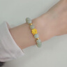 中國黃金（CHINA GOLD）蓮花黃金手鏈女足金和田玉手串中秋節禮物送女友老婆生日結婚老婆 [好運蓮蓮]足金蓮花和田玉手鏈 曬單實(shí)拍圖