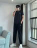 安踏（ANTA）運(yùn)動(dòng)套裝男速干t恤短袖衛(wèi)褲衣服褲子服飾籃球男士秋季跑步休閑服 基礎(chǔ)黑/基礎(chǔ)黑 XL 曬單實(shí)拍圖