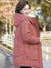 戴媽媽媽媽裝冬裝棉衣外套2024新款50-60歲中老女裝加絨羽絨棉服中長(cháng)款 黑色加絨棉襖 3XL 建議120-135斤 曬單實(shí)拍圖