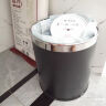 本迪壓圈垃圾桶10L大號(hào)黑色酒店帶內(nèi)桶雙層烤漆阻燃金屬壓圈垃圾桶 曬單實(shí)拍圖