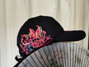 誠一集（CHENGYIJI）蝴蝶帽子棒球帽 鴨舌帽子女秋冬百搭帽子女士帽子刺繡帽子 黑色 曬單實拍圖