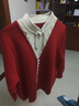 Fazeya恒源祥媽媽冬裝2024新款毛衣保暖上衣中老年女加絨加厚打底衫套裝 酒紅 2XL (建議125-135斤) 曬單實(shí)拍圖
