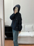 TOMMY HILFIGER【輕舒適】25新款春夏女防潑水輕薄休閑連帽風(fēng)衣款?yuàn)A克03979 藏青色DW5 XS （推薦：80-100斤） 曬單實(shí)拍圖