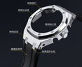 時(shí)仕 適用G-SHOCK卡西歐手表GA2100AP農家橡樹(shù)改裝配件黑武士表帶表殼 四代【黑色鋼帶套裝】 2100mm 曬單實(shí)拍圖