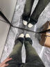 魯雅爾美式復古微喇叭牛仔褲女春夏季小個(gè)子辣妹低腰闊腿褲顯瘦馬蹄褲子 水泥色 常規 M 曬單實(shí)拍圖