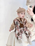 G.DUCKKIDS小黃鴨新生嬰兒衣服春秋6-12個(gè)月學(xué)院風(fēng)滿月男寶寶周歲禮服假兩件 卡其色 73cm 73碼3-7月（建議寶寶6-8公 曬單實(shí)拍圖