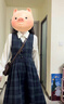 愛麥依2025早春季格子連衣裙子女春春法式復(fù)古小個子減齡襯衫背帶裙套裝 米杏色襯衣+格子連衣裙初春穿搭/ L 105-115斤 曬單實拍圖