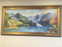 帝旗手繪油畫(huà)天鵝湖風(fēng)景油畫(huà)大氣客廳墻壁畫(huà)沙發(fā)背景墻裝飾畫(huà)山水掛畫(huà) 5140金實(shí)木框 160X80 現貨，三人位沙發(fā)適用 曬單實(shí)拍圖