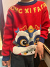 巴拉巴拉童裝兒童毛衣男童女童2025新款春裝冬裝小童寶寶套頭針織衫拜年服 紅藍(lán)色調(diào)00468 120 曬單實(shí)拍圖