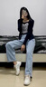 AEMAPE牛仔褲女2025春夏季女裝寬松高腰顯瘦闊腿褲直筒垂感褲子休閑秋款 淺藍色 M 曬單實(shí)拍圖