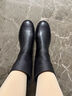 思加圖冬季倒靴短靴瘦瘦靴粗跟女靴B8111DD5 雅致黑 38 曬單實(shí)拍圖