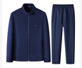 夢(mèng)特嬌（MONTAGUT）春秋男休閑運動(dòng)套裝時(shí)尚立領(lǐng)衛衣開(kāi)衫衛褲兩件套 暗影蘭 2XL  曬單實(shí)拍圖