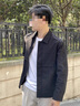 羅蒙（ROMON）夾克男2025秋季新款外套男士商務(wù)休閑翻領(lǐng)時(shí)尚夾克開衫上衣服男裝 黑色 常規(guī) XL (125-140斤可穿) 曬單實(shí)拍圖