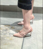 CHARLES&KEITH蝴蝶結(jié)尖頭緞面高跟涼鞋女七夕禮物SL1-60280474 BLACK TEXTURED黑色紋理 35 曬單實(shí)拍圖