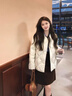 蜜樂奇白色棉衣女2025新款冬季小個子香風感超好看夾棉外套棉服 【白色】 S 40/45kg 曬單實拍圖