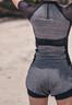 三奇游泳衣女士保守溫泉顯瘦遮肚平角運動(dòng)分體大碼泳裝 18073 灰  XL 曬單實(shí)拍圖