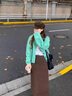 貝仙祺綠色毛衣針織開衫外套女春秋季2025新款慵懶風(fēng)高級(jí)感加厚寬松上衣 [綠色][早秋chic上衣/入秋韓 L 55/60kg/L 曬單實(shí)拍圖