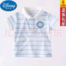 迪士尼（Disney）polo衫男童短袖T恤帥氣兒童有領(lǐng)上衣寶寶條紋短袖衣服夏季薄款 【綠色條紋】 130 適合身高120CM左右 曬單實(shí)拍圖