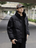VIP飛行潮牌2025新款冬季羽絨服男加厚保暖面包服短款機能拉鏈防寒服外套潮牌 黑色 L 曬單實拍圖