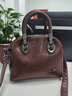 袋鼠品牌包包女包2025新款送媽媽時(shí)尚潮手提包牛皮輕奢女士真皮斜挎包 棕色（送禮盒裝+手包+卡包） 中包（長(cháng)24-厚12-高21厘米） 曬單實(shí)拍圖