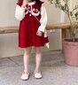 G.DUCKKIDS小黃鴨女童連衣裙冬季新款洋氣時髦兒童加絨過年公主裙女孩套裝裙 領(lǐng)口 蝴蝶結(jié)加絨裙子套裝紅色 80 cm 曬單實拍圖