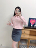 ELAND【公式襯衫】衣戀襯衫女純色棉感舒適長袖襯衣2025春季新款 淺粉色(26)L/Pink S 160 曬單實拍圖