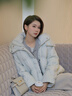 對(duì)白奶油色肌理感短款羽絨服女2024冬新款超好看寬松連帽面包外套 冰綠色 XS 曬單實(shí)拍圖