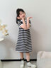 巴拉巴拉童裝女童裙子兒童連衣裙2025新款夏裝中大童洋氣撞色Polo裙時(shí)尚潮 黑白色調00491 120 曬單實(shí)拍圖