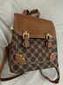 啄木鳥(niǎo)（TUCANO）品牌高級感小眾雙肩包女網(wǎng)紅時(shí)尚休閑包包復古百搭輕便小號小背包 棋盤(pán)格-咖啡 曬單實(shí)拍圖