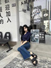 暖之緣8.0厚底增高涼拖鞋女外穿夏季新款防滑松糕踩屎感網(wǎng)紅沙灘一字拖 黑色 38-39 曬單實(shí)拍圖