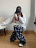 AVVLD美式復(fù)古數(shù)字印花連帽衛(wèi)衣男女潮牌嘻哈街頭休閑運(yùn)動百搭情侶帽衫 灰色 L 曬單實(shí)拍圖