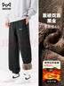 貓人休閑褲男【4.0黑金】羊羔絨秋冬季加絨加厚青年保暖束腳長(cháng)褲子男 曬單實(shí)拍圖
