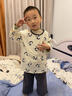 俞兆林（YUZHAOLIN）兒童睡衣秋季男童七分袖純棉家居服套裝寶寶衣服 童趣小熊貓 曬單實(shí)拍圖