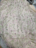 三彩2024夏季新款碎花連衣裙真絲中長大擺裙浪漫度假荷葉袖女 紫綠 L 165/88A 曬單實(shí)拍圖