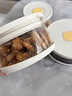 安扣玻璃保鮮盒超輕迷你小容量可微波冷凍食品級減脂定量小飯盒 白色 350ml*4（盒+蓋+底托） 曬單實(shí)拍圖