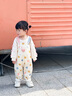 幼歌（YOUGE）【扭扭系列】新嬰幼兒愛(ài)心寬松休閑直筒褲斜紋背帶褲 米色（背帶褲） 80 cm 曬單實(shí)拍圖