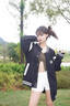 美式復(fù)古飛行員棒球服外套女生春季2025新款甜美V領(lǐng)夾克顯瘦上衣 黑色加絨 XL 曬單實(shí)拍圖