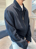 By Creations【25春夏新品】柏品亞麻翻領(lǐng)行政夾克外套男士商務(wù)休閑防風(fēng)夾克衫 藏青色 L 曬單實(shí)拍圖
