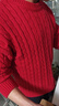 查爾斯桃心麻花紋新年穿搭中國紅愛(ài)心刺繡秋冬季圓領(lǐng)針織衫毛衣加厚保暖L  曬單實(shí)拍圖