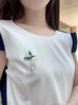 紀(jì)詩(shī)哲（GIEVSZHE）和田玉玉蘭花胸針高檔女淡水珍珠奢華胸花品牌胸針生日禮物送女友 免費(fèi)刻字/代寫賀卡品【請(qǐng)拍】 曬單實(shí)拍圖