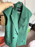 COCOBELLA率性戧駁領(lǐng)西裝馬夾女夏混搭疊穿通勤休閑馬甲WS501 綠色 S 曬單實(shí)拍圖