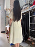 獨(dú)束大碼女裝氣質(zhì)簡(jiǎn)約V領(lǐng)連衣裙高腰顯瘦長(zhǎng)裙日常通勤2024夏季新 卵石玉 L (尺碼：2) 曬單實(shí)拍圖