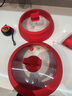 樂(lè )宏駿日本可折疊硅膠玻璃鍋蓋蒸鍋蓋子通用微波爐加熱蓋防濺蓋耐高溫 紅色中號【27cm】 曬單實(shí)拍圖