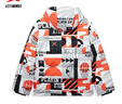 特步門店同款羽絨服連帽滿印冬季新款保暖外套夾克977429190772 珍珠白 L 曬單實拍圖