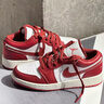 NIKE耐克男鞋女鞋AJ1情侶鞋Air Jordan 1低幫新年紅白休閑籃球運(yùn)動鞋 新年款白紅 42.5 【男款】 曬單實拍圖