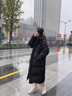 妍莉芬（yanlifen）羽絨棉服女長(cháng)款過(guò)膝棉衣外套女2024年冬季新款韓系學(xué)院風(fēng)寬松棉襖 黑色 S(建議80-100斤) 曬單實(shí)拍圖