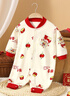 纖絲鳥(niǎo)（TINSINO）嬰兒衣服寶寶紅色棉毛哈衣爬服新生兒衣服A類(lèi)周歲衣服 平安喜樂(lè ) 曬單實(shí)拍圖