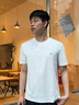 九牧王【3A抗菌 涼感】短袖T恤男士2025夏季薄款易打理圓領T恤父親節(jié) 標準版+白色+TT2EX2AB110 L 175/96A(50) 曬單實拍圖